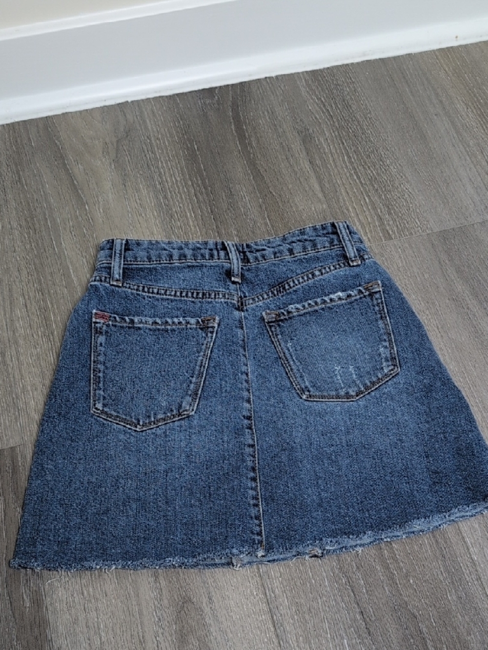 BDG Distressed Dark Blue Denim Mini Skirt - Picture 4 of 4